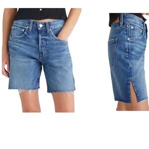 Edwin Womens Cai Jean Shorts 7" Cutoff - Distressed - Cove Wash - Size 25 - $138